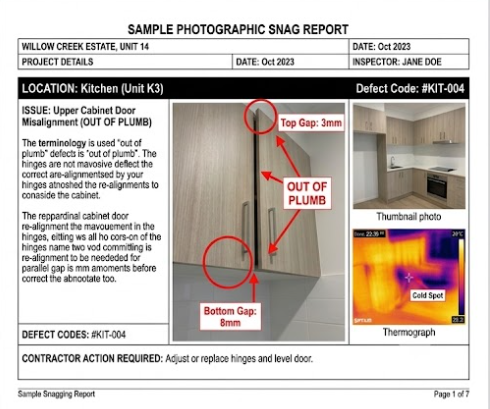 Sample Snagging Report